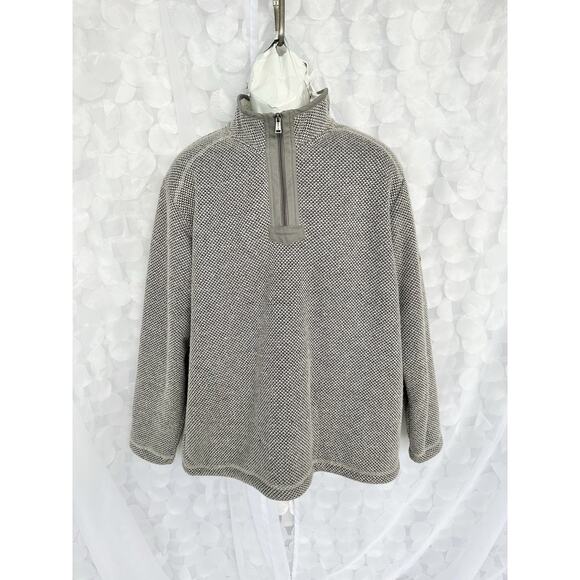 ORVIS Mens Extra Large XL Gray Quarter 1/4 Zip Pullover Textured Fleece Lined - Picture 1 of 10